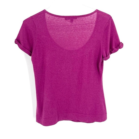 BODEN Linen Button Up Short Sleeve Scoop Neck Rolled Cuff - Picture 4 of 6